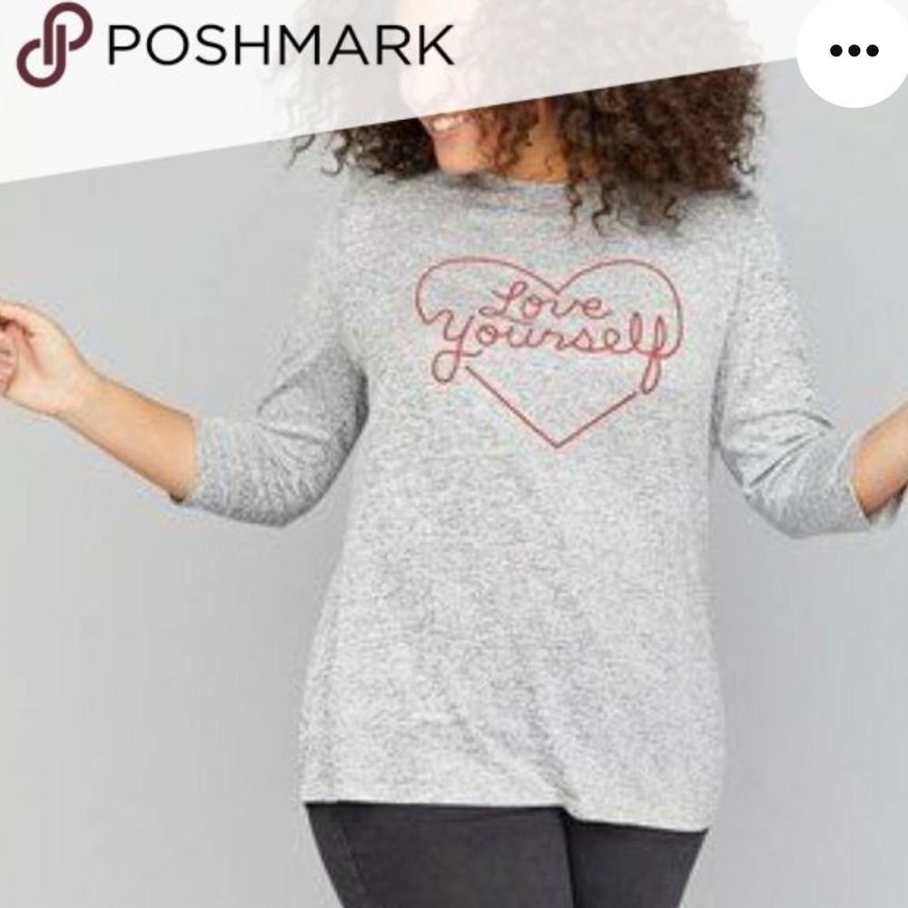 Lane Bryant Woman’s Plus Love Yourself Cozy Tee 3/4 sleeve Sz 22-24